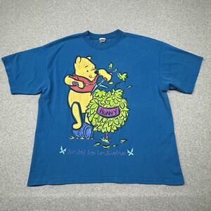 Vintage Winnie the Pooh Shirt‎ XL Blue Disney Graphic Cartoon 90s Tee T-Shirt